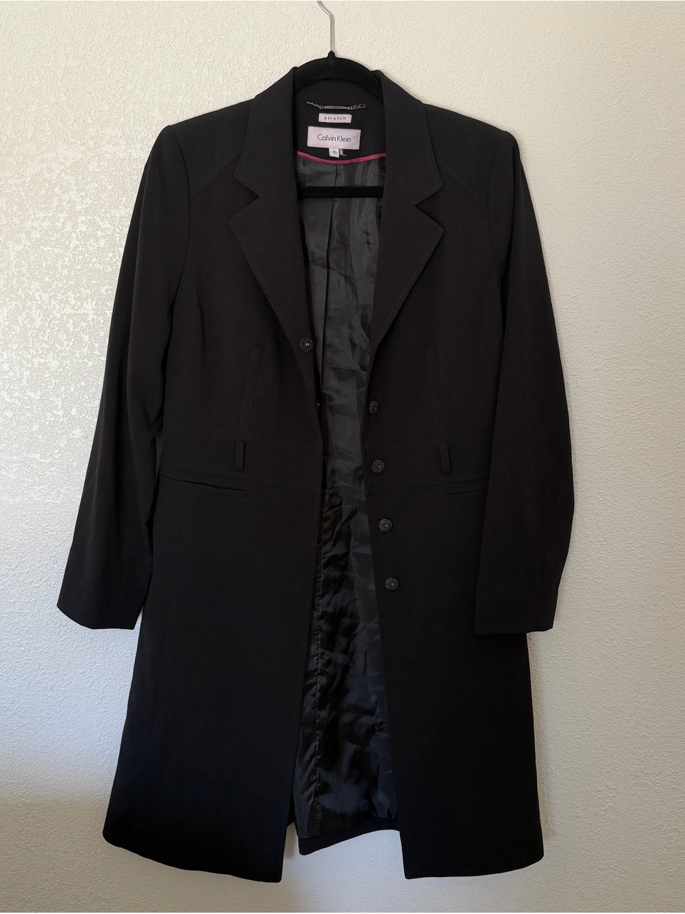 Calvin Klein Black Long Women's Trench Coat